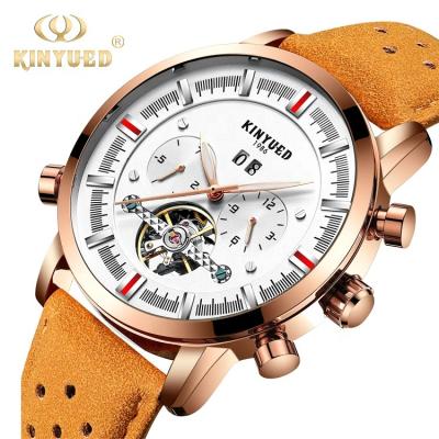 China 2020 China Manufacture Watch J019 Stainless Steel Mechanical Automatic Mechanical Watches Men Day/Date With Leather Strap for sale