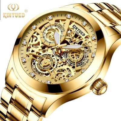 China Waterproof Automatic Date KINYUED Manufacturer Watches Tourbillon Movement Mechanical Watch For Men for sale