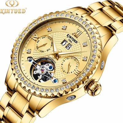 China Customized Custom LOGO Fashionable Men Stainless Steel Mechanical Watch Water Resistant Factory Brand Watch Manufacturer KINYUED for sale