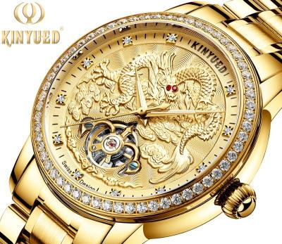 China KINYUED Automatic Date Watches Mens Wrist Luxury Gold Automatic Movement Stainless Steel Mechanical Band for sale