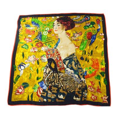 China Summer European and American wholesale square ladies style silk scarf like hair scarf head sleep wrap satin scarf and pocket square silk scarf for sale