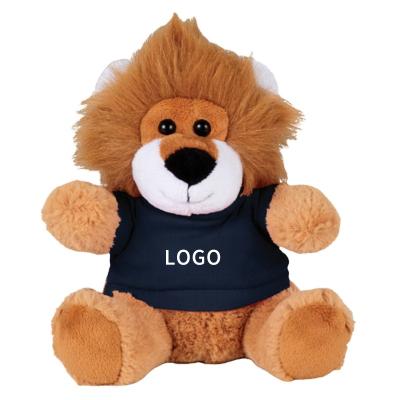 China Creative cotton lion doll clothing customization corporate mascot T-shirt lion plush toy accessories to figure customization for sale