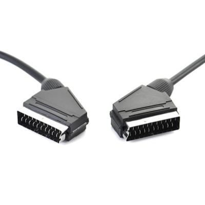 China Camera factory supply nickel pin 21pin scart to male scart cable for sale