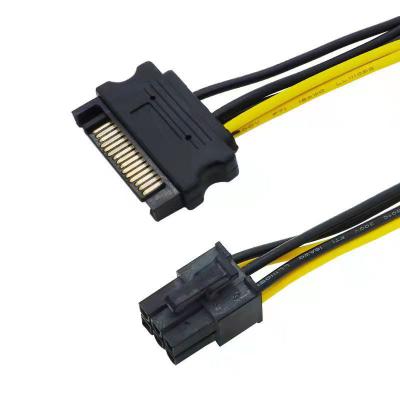 China Best Camera Price Sata 15pin Male To Female Computer Accessories 6pin Power Adapter Cable for sale