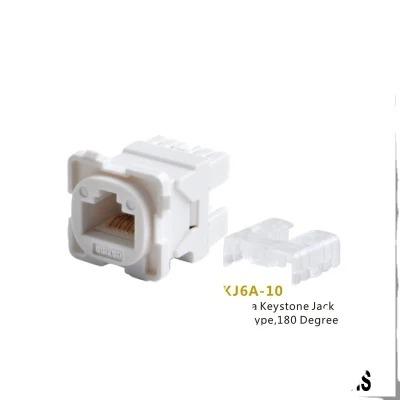 China TRAPEZOIDAL Type 180 Degree CAT 6A UTP JACK Dual IDC TRAPEZOIDAL JACK Networking for sale