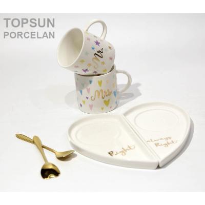 China Viable European Style 180ml Ceramic Coffee Cup Afternoon Tea Set With Spoon for sale