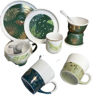 China Sustainable Luxury Ceramic Bulk Dinner Sets Ceramic Dinner Dishes Set For Spring for sale