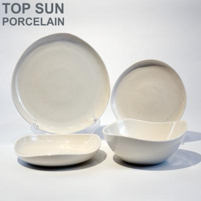 China Sustainable Ceramic Dinner Plates Luxury Ceramic Dinnerware Sets Speckle Set for sale