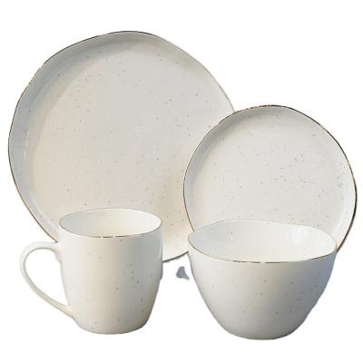 China Sustainable Cooking Kitchen Accessories Dining Table Set Coffees Cup Tableware Sets Ceramic Dinner Dishes Set For Kitchen for sale