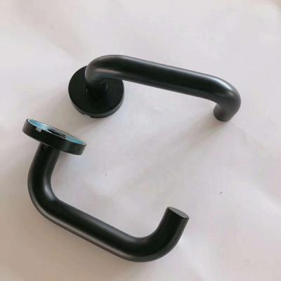 China Durable Black High Security Durable Black Door Handle And High Security Lever Door Handle for sale