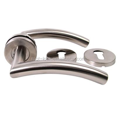 China Stainless steel door handle rosette handle or lever door lock on rosettes stainless steel splitlever handle for sale