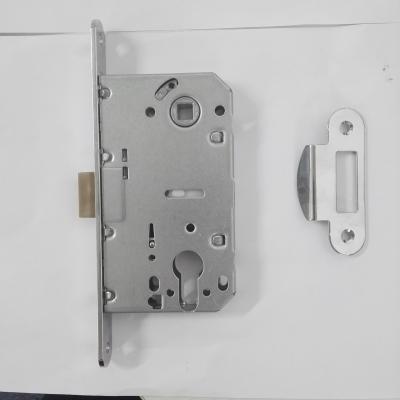 China Iron 410 Normal Latch Satin Nickel Lock Body For Cylinder Hole for sale