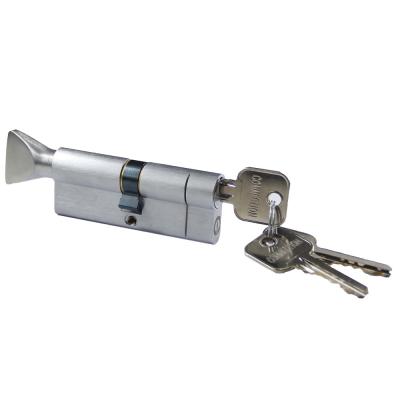 China Euro Anti-breakage Copper Thumb-Turn Door Lock Cylinder-Satin Chrome Surface (40T/40 (80mm). Satin Chrome) for sale