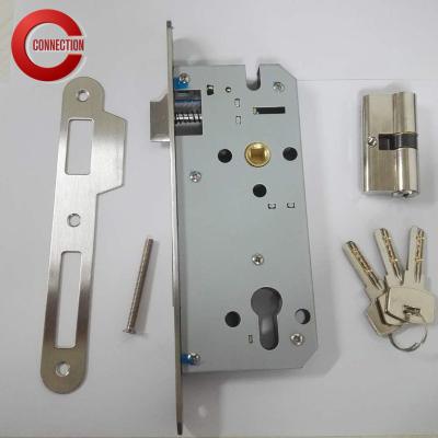 China S201 medium to high standard mortise lockset including 50mm backdraft handle and lock cylinder body for sale