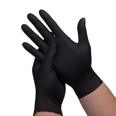 China Use for Kitchen Nitrile Gloves High-elastic Black Nitrile Gloves 100 Pcs Box Disposable Nitrile Gloves for sale