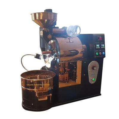 China Bean Product Processing Machinery Stainless Steel Gas Coffee Roasting Equipment Outdoor Rotisserie Machine 1 Kg for sale