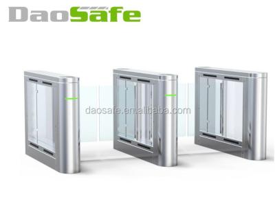 China 304 Stainless Steel DaoSafe Turnstile Price Flap Glass Swing Gate with QR Code Reader Access Control for sale