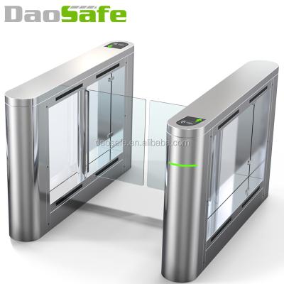 China Waterproof 304 Stainless Steel Biometric Access Control Barrier Swing Turnstile Glass Door for sale