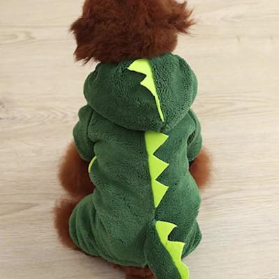 China Cute Warm Pet Dinosaur Clothing Dogs Crossdressing Costume Autumn/Winter Stocked Cat Dog Clothes for sale