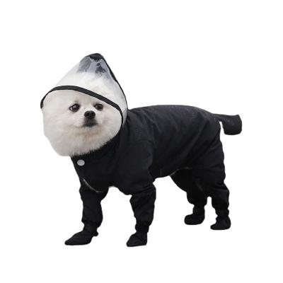 China Stocked Pet Cat Dog Inclusive Quadruped One-Piece Waterproof Raincoat With Rain Boots Pet Supplies for sale