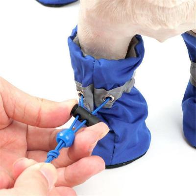 China Waterproof Winter Stocked Warm Dog Shoes Thick Rain Anti-Skid Snow Boots For Small Cats Puppy Chiwawa Booties Booties for sale