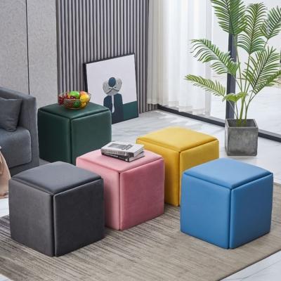 China Multifunctional Folding Foldable Sofa Chairs In 1 Stool, 5 Packs Living Room Table Chair Metal Cube Foldable Storage Furniture for sale