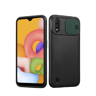 China New PC Lens Slide Camera Protective Shockproof Phone Case For Samsung Galaxy A01 for sale