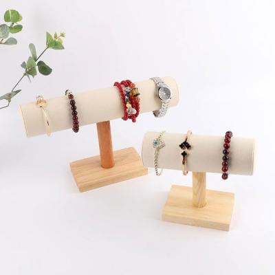 China Modern Wholesale Custom Solid Wood Organizer T-Bar Watch Display Stand Jewelry Holder For Watch for sale