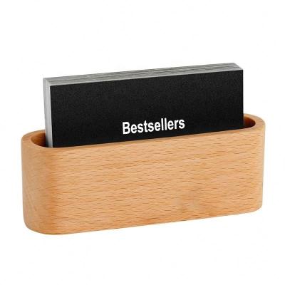 China Eco-friendly Wooden Display Stand Business Card Wooden Business Cards Case For Office for sale