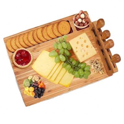 China Customized Eco - Friendly Bamboo Design Cheese Board Set for sale