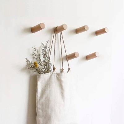 China Multifunctional Eco-Friendly Sustainable Natural Bedroom Beech And Walnut Wood Wall Hook for sale