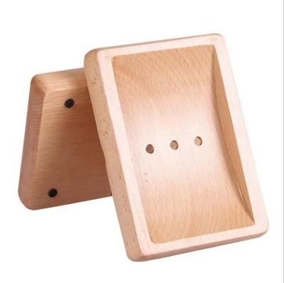 China Modern Hand Craft Wooden Soap Dish Holder For Bathroom for sale