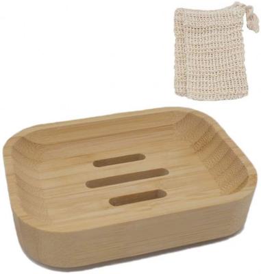 China Modern Bamboo Wood Soap Dish Holder Handmade Wooden Soap Holder For Shower Bathroom for sale