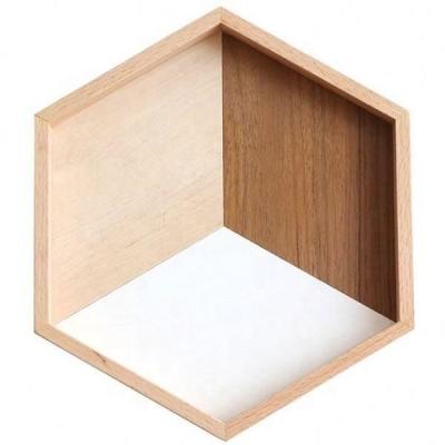 China New Style Eco-friendly Natural Hexagon Decorative Handmade Wooden Serving Tray for sale