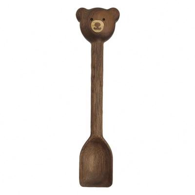 China Hot Selling New Design Sustainable High Quality Walnut Wooden Bear Spoon for sale