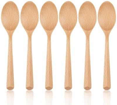 China Sustainable Eco Table Spoons Original Wooden Spoon Utensils Spoons Wooden Soup Spoons For Eating Long Handle Beech for sale