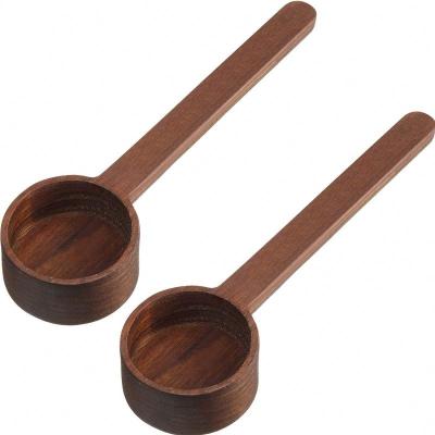 China Long Handle Wooden Coffee Scoop Black Walnut Teaspoon Viable Tablespoon Measuring Coffee Beans or Tea for sale