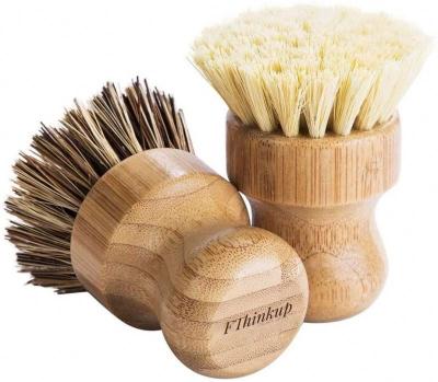 China Sustainable Bamboo Dish Scrub Brushes , Kitchen Wood Cleaning Scrubbers for sale