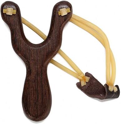 China Professional Customized Powerful Outdoor Hunting Game Shooting Wenge 15x9cm Wooden Slingshot for sale