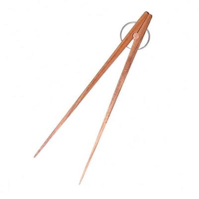 China Meat Wooden Gripper Grill Long Cooking Wooden Tongs For Kitchen Accessories for sale