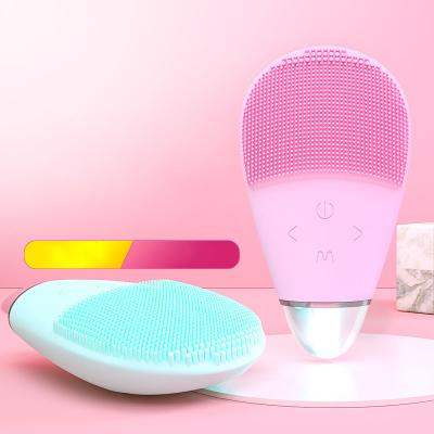 China Affordable 3 in 1 vibration ultrasonic facial cleansing brush electric suits for sensitive skin for sale