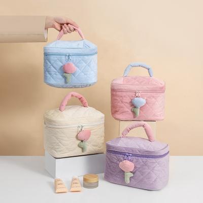 China Fashion Corduroy Women Girls Cosmetic Multifunctional Toiletry Bag Waterproof Travel Make Up Bag Professional Cosmetic Makeup Bag for sale