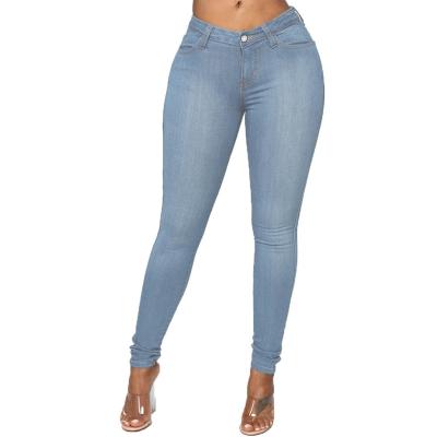 China OEM ODM Casual Style Lattice Pants Ladies Viable Skinny Pants High Waist Jeans Women for sale