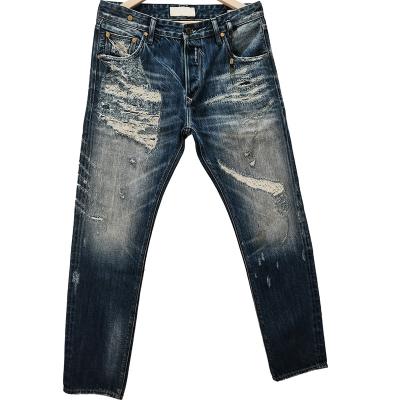 China Custom Destroyed Mens Pants Breathable Biker Jeans Ripped Skinny Plus Size Mens Jeans for sale