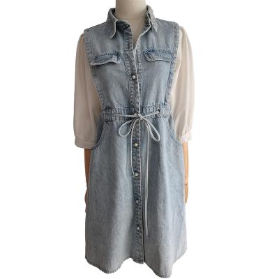 China NEW Sexy Viable Ladies Casual Clothing Sheath Long Denim Dresses Plus Size Blue Winter Ladies Lattice Dresses Women for sale