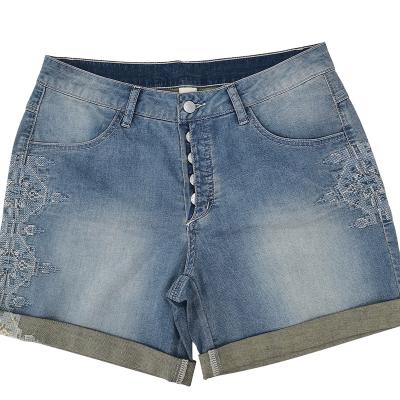 China New Breathable Fashion High Waist Summer Jeans Soft Tight Straight Denim Shorts Fashionable Women's Shorts for sale