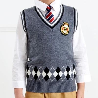 China Girl School Vest Design School Uniform Children's Primary School Uniform Children's Sleeveless Sweater Vest for sale