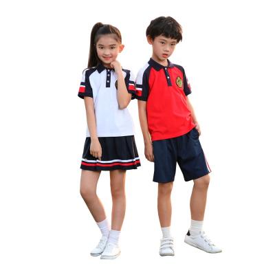 China Anti-pilling Customize Student Made Of 100% Cottons Uniform Unisex Polo Shirt Sets For Kindergarten And Primary School Uniforms for sale