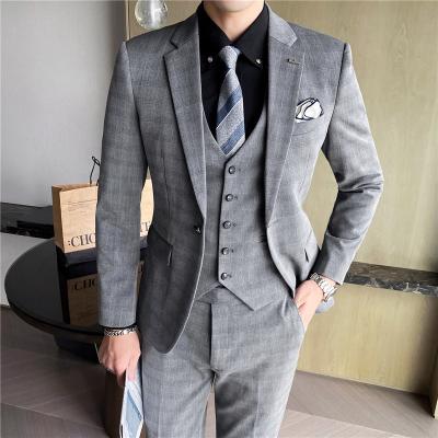 China Anti-wrinkle fashion besigns men new fast delivery mens solid cheap wedding party suits male mens suits solid TR for sale