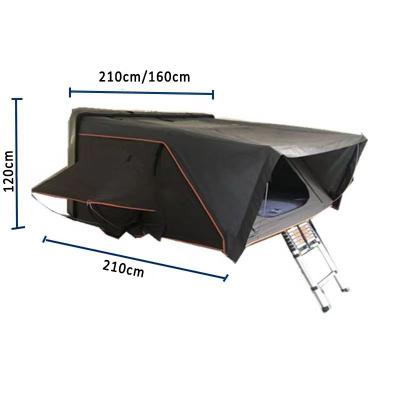 China Straight Bracing Type Outdoor Folding Camping Truck Roof Top Tent Customized Outdoor Hard Shell Car Roof Top Tent Wide Side Opening Tent for sale